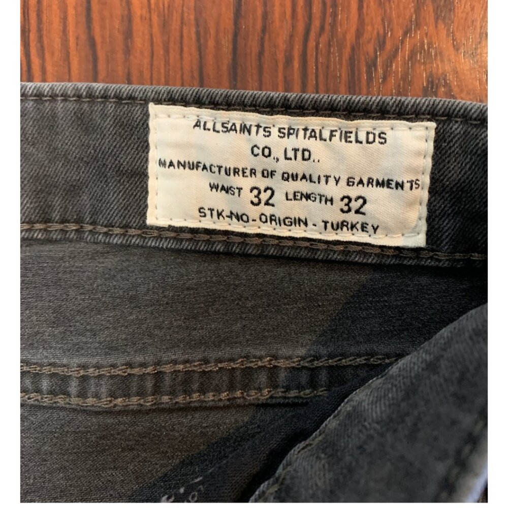 AllSaints Gray Jeans Custom Hand Painted Moon & Stars Skinny 32 - Picture 9 of 12